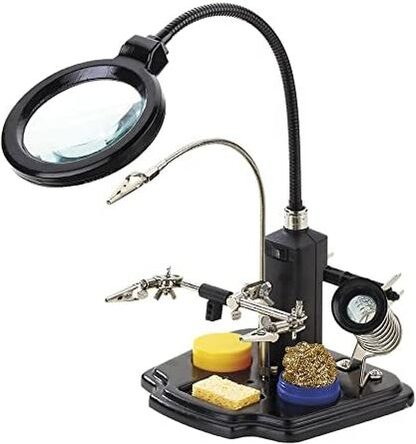 Nimo - Lötkolbenständer mit Lupe und Krokodilklemme hrv7571