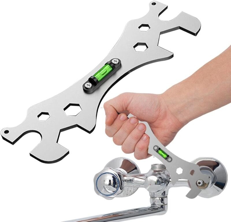 Duschschlüssel-Werkzeug, spezieller selbstnivellierender Winkelschlüssel, rollender Gabelschlüssel, tragbarer Badezimmer...