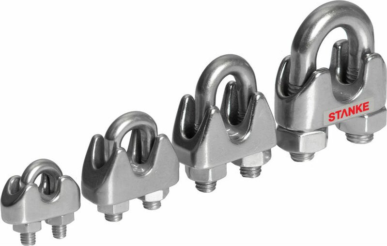 Seilwerk Stanke - 5x Seilklemme Bügelform aus Edelstahl Inox Größe 6 für 6 mm Drahtseile Rostfrei Seilverbinder
