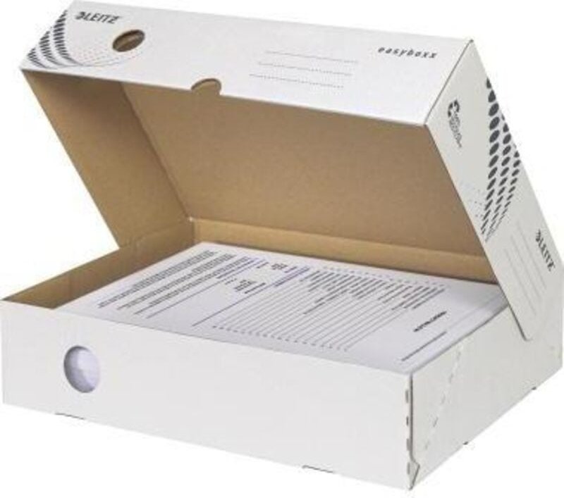 Archivschachtel easyboxx 8 x 25 x 35 cm (b x h x t) din A4 mit Archivdruck Wellpappe 100 % recycelt weiß