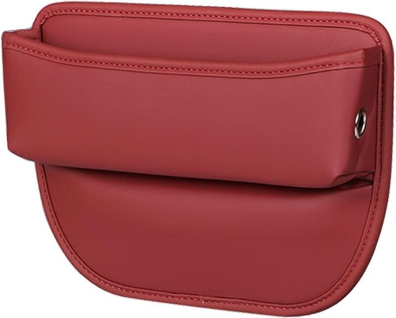 Auto-Organizer, Autositz-Lückenaufbewahrung, PU-Leder-Vordersitz-Konsolentasche, für Mobiltelefone, Schlüssel, Karten, B...