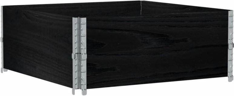 Vidaxl - Paletten-Aufsatzrahmen 2 Stk. Schwarz 100x100 Massivholz Kiefer