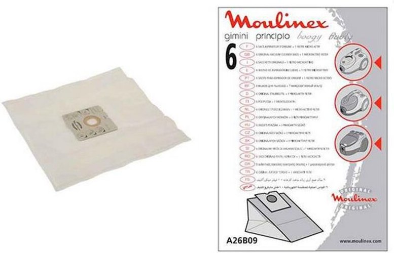 Ersatzteil - 6er Pack Staubsaugerbeutel + Filter boogy principio gimini - Moulinex
