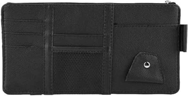 Auto-Sonnenblenden-Organizer und CD-Halter, universeller Leder-Auto-Sonnenblenden-CD-Brillenhalter, Organizer, Karten-In...