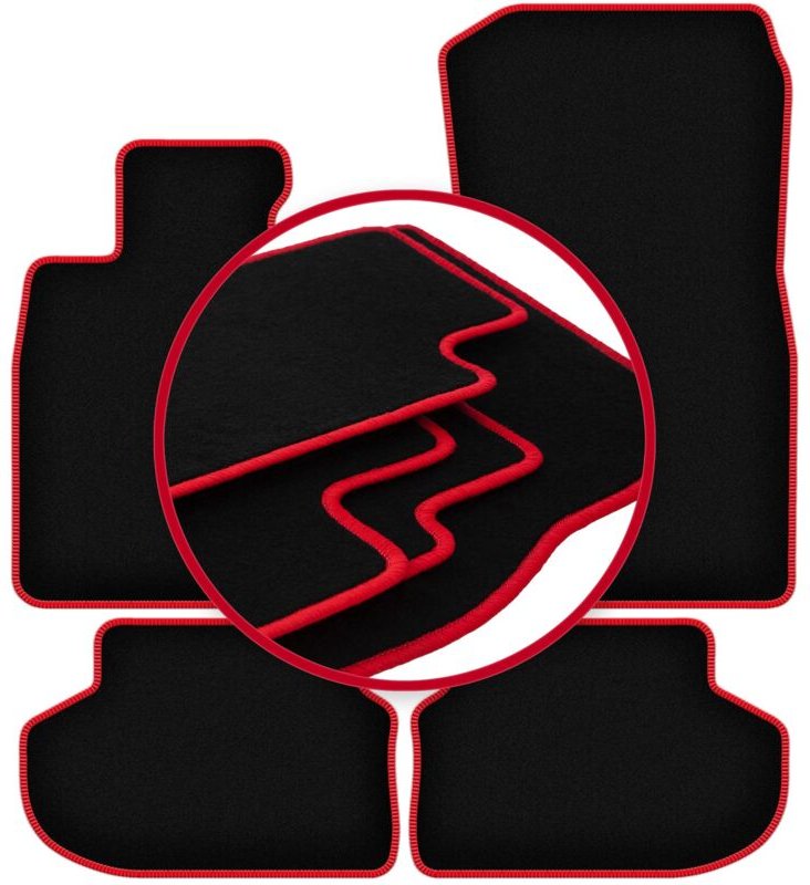 CARLUX-RED Autofußmatten für: BMW 5 F10 FL Limousine (2013-2017)