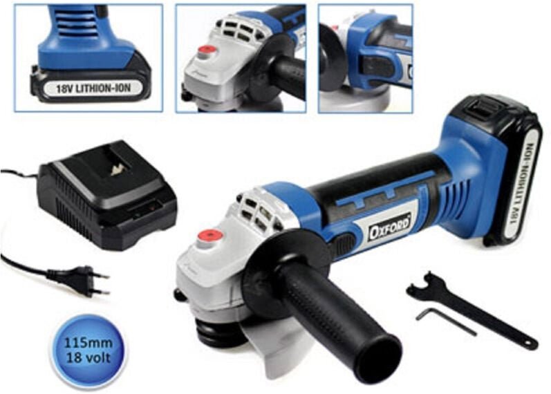 Trade Shop Traesio - Trade Shop - smerigliatrice in batteria 18V recaricabi zu litio flex disco 115 mm -