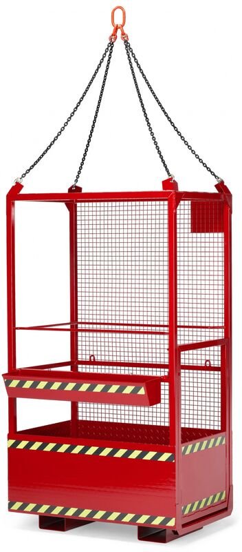 R+R Industrietechnik Arbeitskorb Typ RAK-Kranbar 1200x800x2200mm RAL 3000 Feuerrot