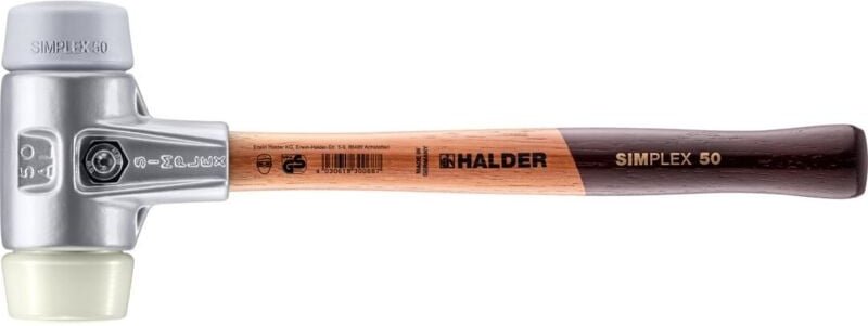 Simplex Schonhammer ø 50 mm TPE-mid grau / Nylon mit Aluminiumgehäuse - Halder