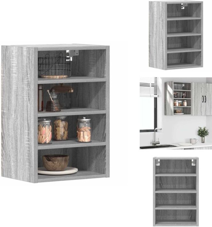 Hängeschrank Grau Sonoma 40x29,5x60 cm Holzwerkstoff - Hängeschrank - Hängeschränke - Küchenschrank - Aufbewahrungsschra...