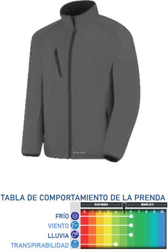 MARKE Arbeitsschutzjacke „Cuarzo“ Größe XL aus Polyester, Elasthan und thermoplastischem Softshell-Gewebe, Farbe g