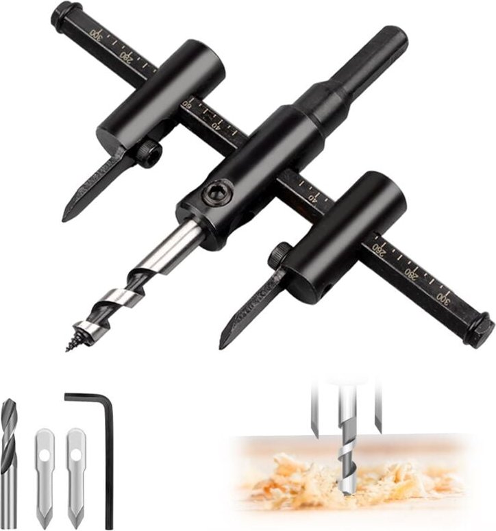 Verstellbare Holzlochsäge 30 mm bis 300 mm, hochwertige Lochsäge aus Legierung, kreisförmiger Lochbohrer, DIY-Holzbearbe...