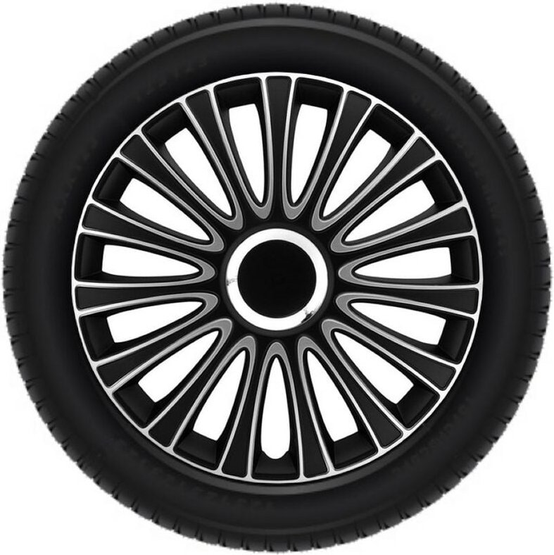 Radkappen-Satz - 14 Zoll - Le Mans - Schwarz-Silber