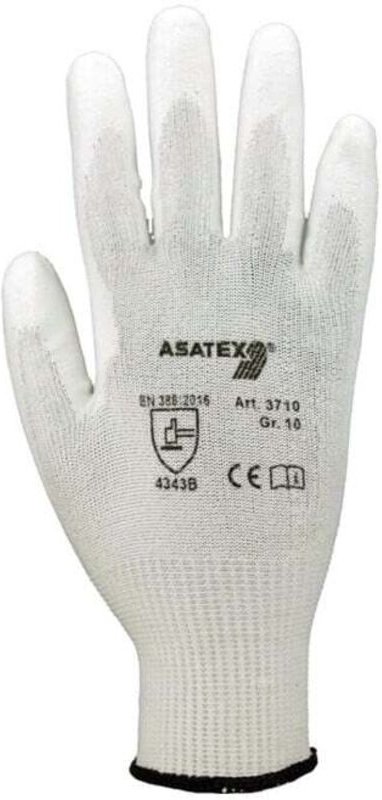 ASATEX 3710/9 Schnittschutzhandschuhe Gr.9 weiß HDPE m.Polyurethan EN 388 Ka