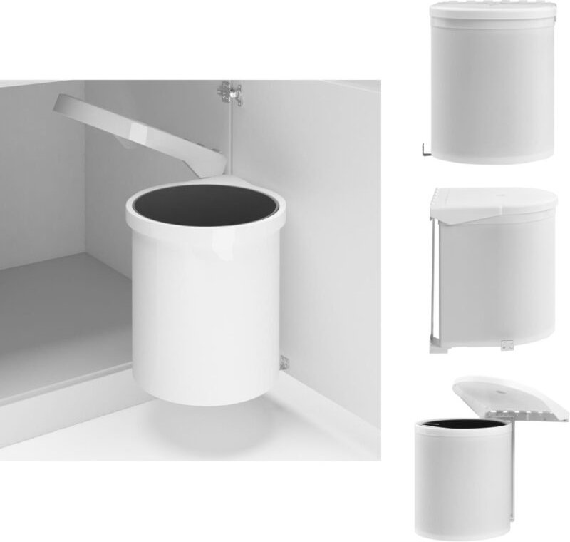 Thumbnail - Vidaxl - Mülltonnen & Abfalleimer - Living Küchen-Einbau-Mülleimer Kunststoff 12 l - Weiß