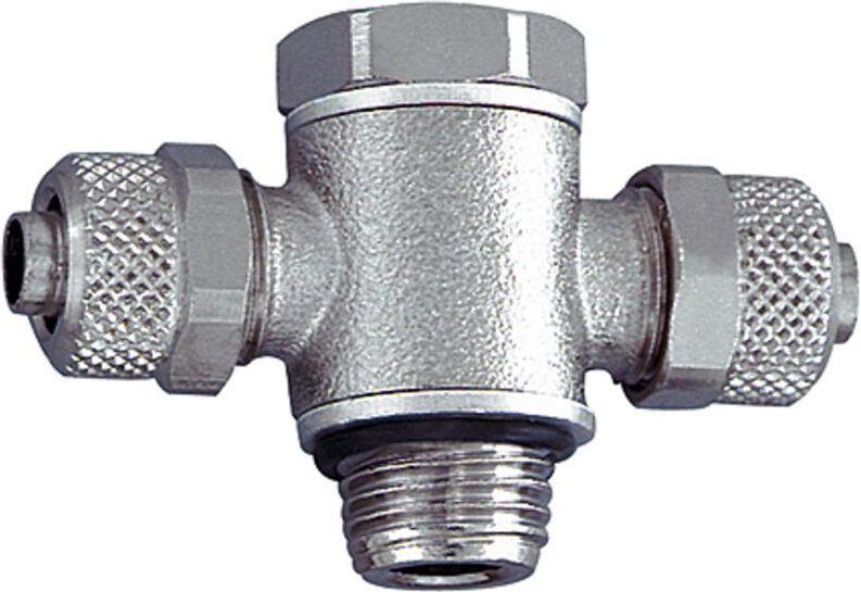 T-Schwenkverschraubung, O-Ring, g 1/8 a., Schlauch 10/8, ms vern. - Riegler