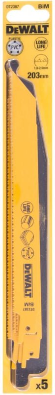 DEWALT Säbelsägeblatt BIM Uni 203 mmk DT2387-QZ 5 Stk