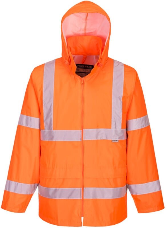 Thumbnail - Portwest Warnschutz Regenjacke für Herren H440 Orange 4XL