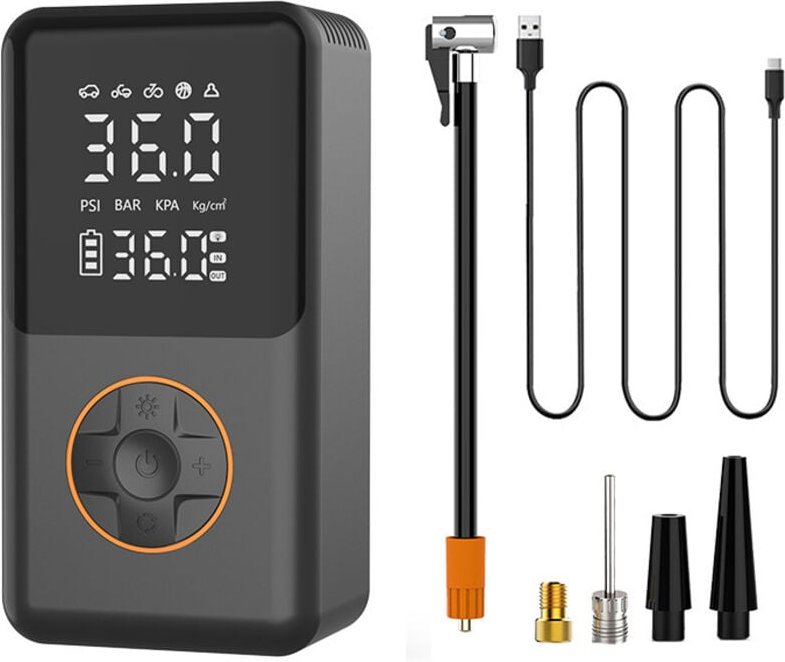 Jalleria - Elektrische Luftpumpe, elektrische Luftpumpe mit 10000 mAh Akku, 150 psi tragbarer Mini-Kompressor mit Manome...