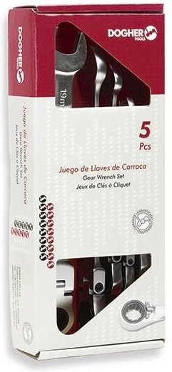Dogher - Box mit 5 flexiblen Ratschen-Ring-Maulschlüsseln 458-035