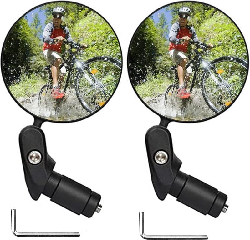 Sollbry - Paar Fahrradspiegel, 360° verstellbar für 7,0-9,7-Zoll-Lenker, konvexe Weitwinkel-Lenkerspiegel, Seitenspiegel...