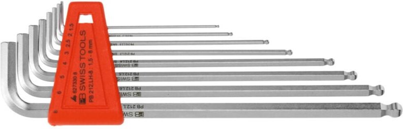 Pb Swiss Tools - Sechskant-Winkelschraubendreher-Satz, mit Kugelkopf, verchromt, 8-teilig