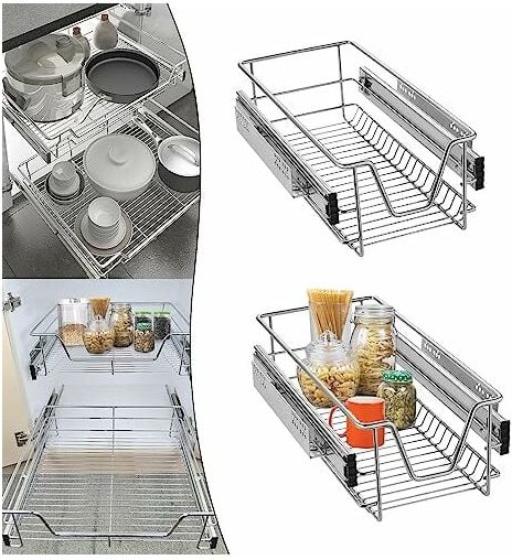 Teleskopschublade Küchen Organizer Schrankauszug Küchenschublade, Küchenschrank Regal Einsatz Schlafzimmerschublade Schr...