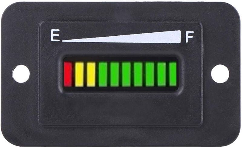 Ej.life - Batterieanzeige, 12V 24V 36V 48V led Digital Batterieanzeige Messgerät für Golfwagen (BI003-12/24V)
