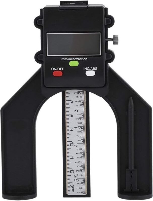 Digitales Höhenmessgerät, 0–80 mm, magnetisch (Batterie nicht im Lieferumfang enthalten), Werkzeug für die Holzbearbeitu...