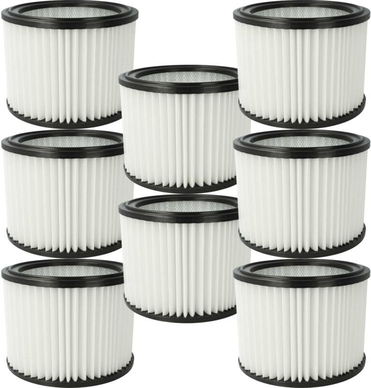 8x Filterelement kompatibel mit Nilfisk Multi ii 30 t, ii 22 Inox, ii 22 Nass-/Trockensauger - Feinstaubfilter, Mikrovli...