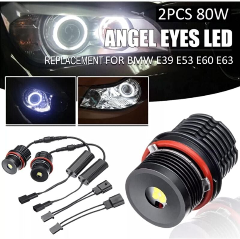 Hochleistungs-Weiß 6500 k 40 W/Stück led Angel Eyes Halo-Ring Markierungsglühbirne Ersatz für bmw E39 E53 E60 E63 - Ej.l...