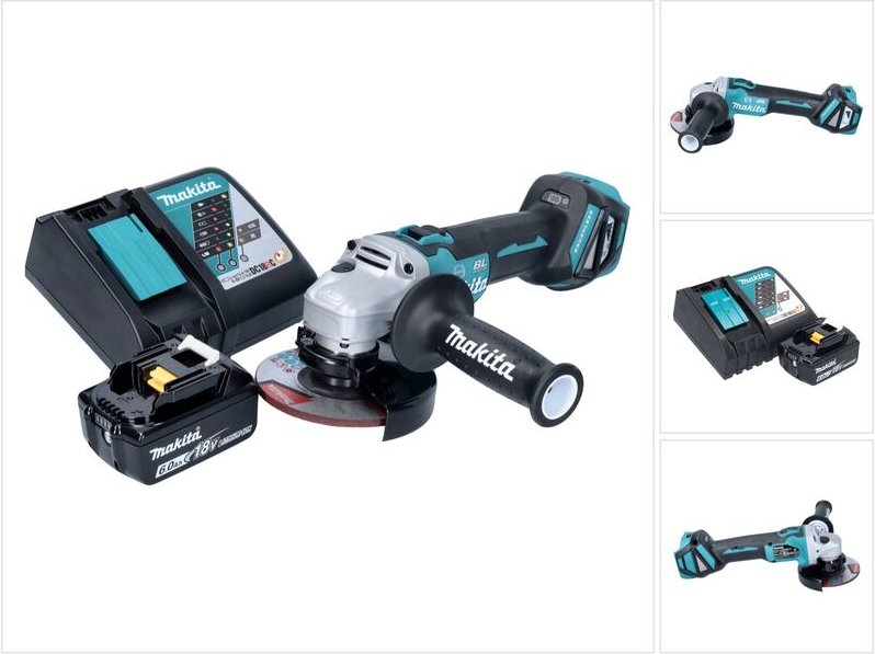 Makita DGA 513 RG1 Akku Winkelschleifer 18 V 125 mm Brushless + 1x Akku 6,0 Ah + Ladegerät
