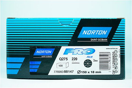 NORTON PLATTEN PRO FILM Q275 P220 Durchmesser 150 mm große Stücke 100