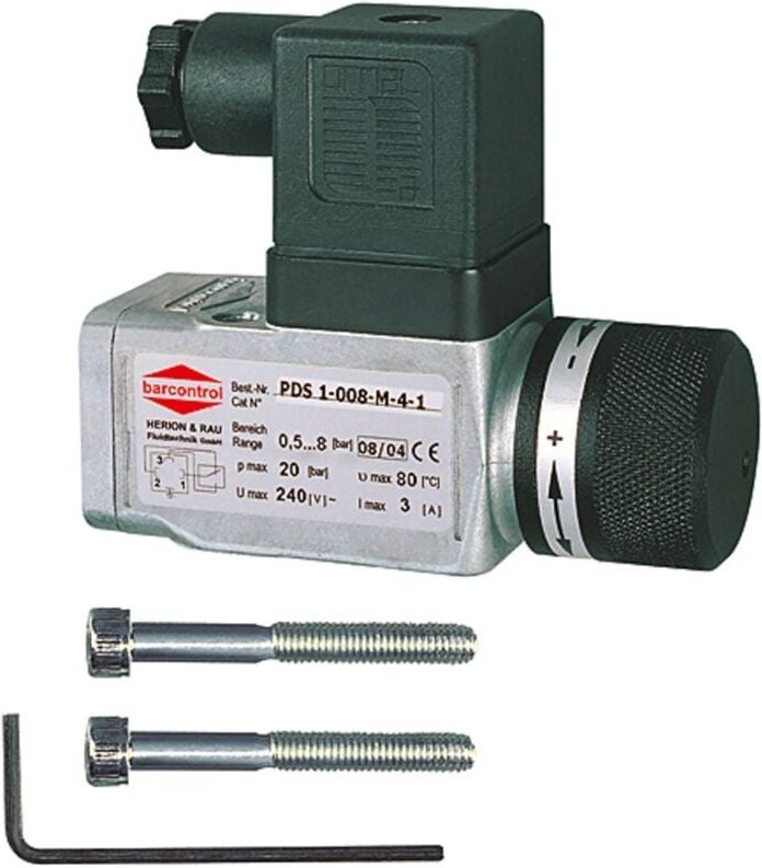 Druckschalter, Spezialdruckguss, g 1/4, Einstellbereich 0,2-2 bar - Riegler