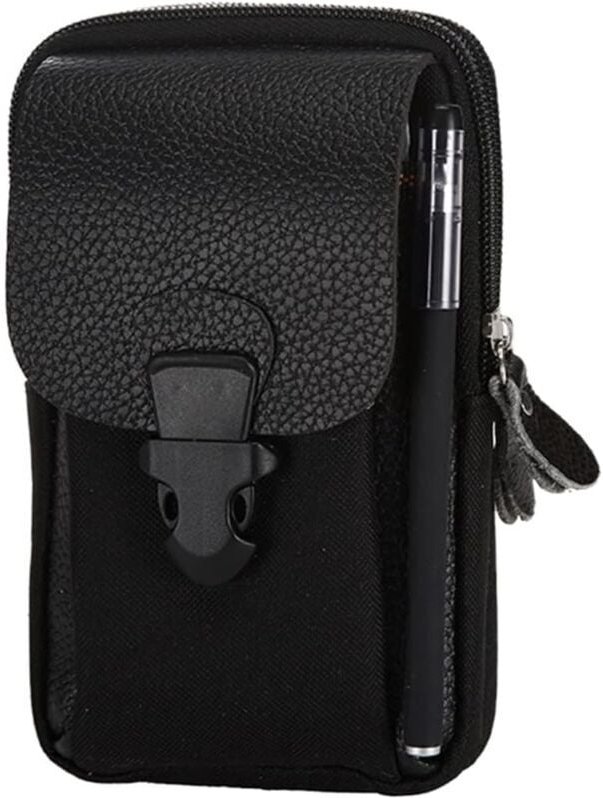 Thumbnail - Handytasche, Leder-Gürteltasche für Handy, vertikale Handy-Gürteltasche, Handy-Crossbody-Tasche, Herren-Bauchtasche (sch...