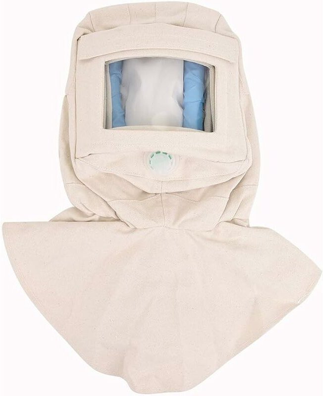 Sandstrahler-Haube, Sandstrahler-Windschutzscheibe/-Maske, Staubschutzmaske (beige)