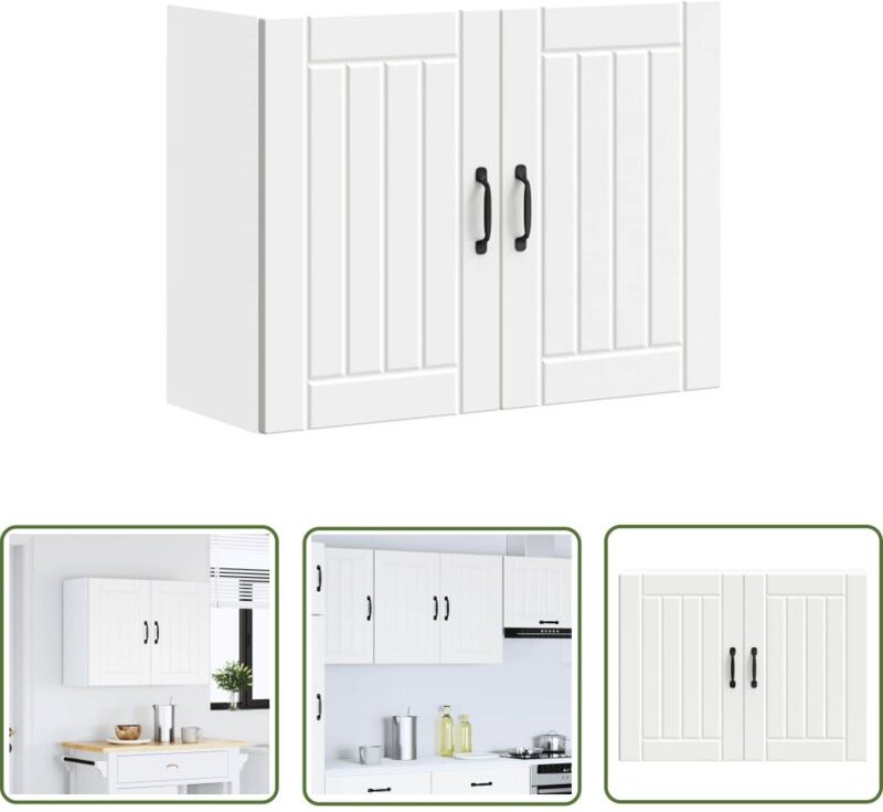 The Living Store - vidaXL Küchen-Hängeschrank Lucca Weiß Holzwerkstoff