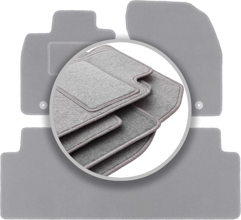 Graue Autofußmatten für: Toyota Avensis III T27 Kombi, Liftback, Limousine (2009-2018)
