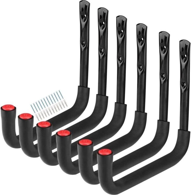 Robuste Aufbewahrungshaken für die Garage, 25 cm Wandhalterung für Leitern, Fahrrad, Gartengeräte, Klappstuhl, Schaufel,...