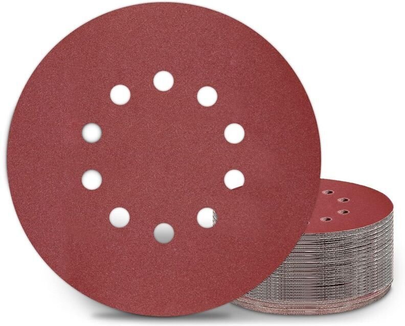 225 mm Schleifscheiben, 25 Stück, Körnung P180, 10 Löcher, runde Schleifpads, für Langhalsschleifer, Trockenbauschleifer...