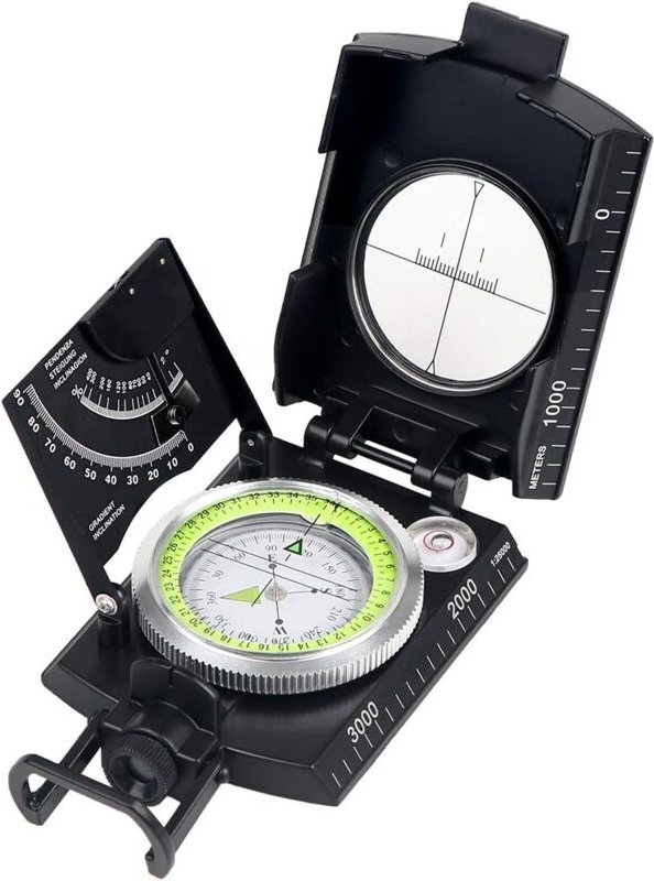 Fitags - Professioneller Multifunktionskompass, Hochpräziser Militärkompass aus Metall, wasserdicht, mit Neigungsmesser ...