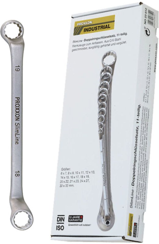 Proxxon - SlimLine Doppel-Ringschlüsselsatz von 6 x 7 bis 30 x 32 mm (11-teilig) - 23812