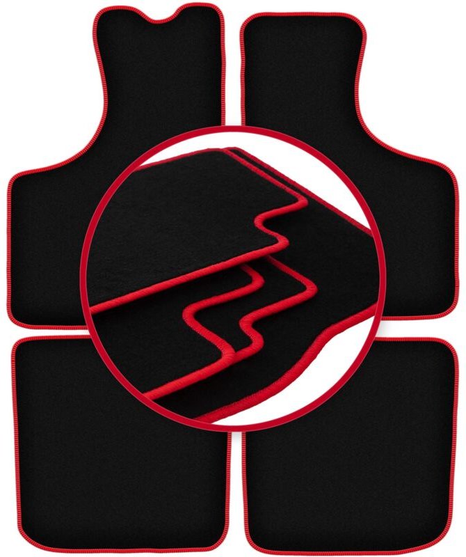 CARLUX-RED Autofußmatten für: Skoda 1000MB Limousine (1966-1969)