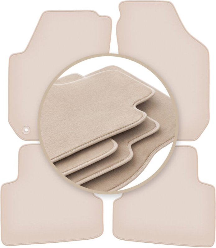 Beige Matten PREMIUM für: Skoda Fabia II Fließheck, Kombi 2007-2014