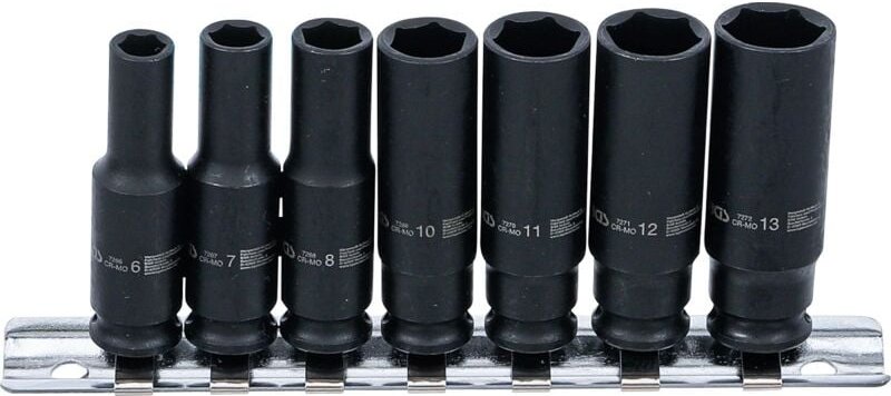 Kraft-Steckschlüssel-Einsatz-Satz Sechskant, tief Antrieb Innenvierkant 6,3 mm (1/4") SW 6 - 13 mm 7-tlg.