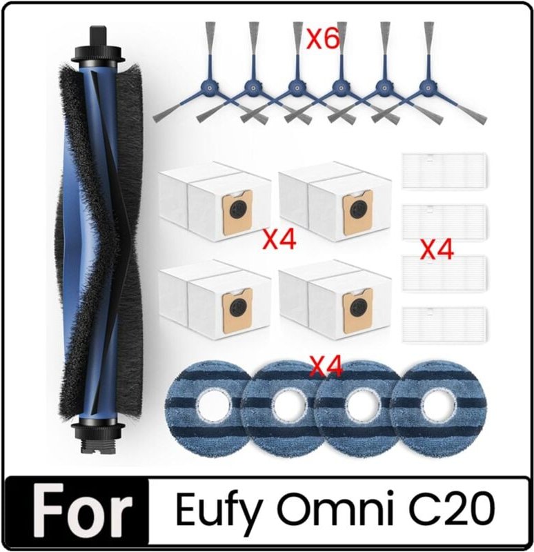 19PCS Wichtigsten Pinsel Hepa-Filter Staub Tasche Mopp Tuch für Zubehör