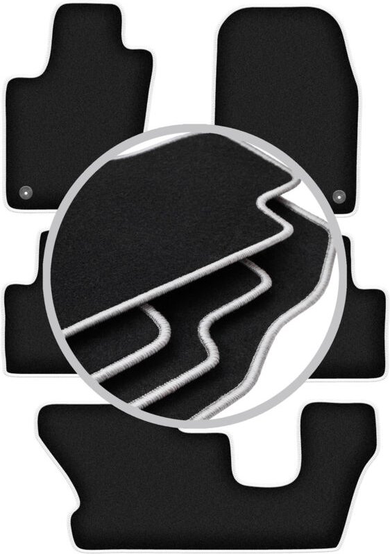 CARLUX-SILVER Autofußmatten für: Dodge Durango III 7-Sitzer (2010-2020)