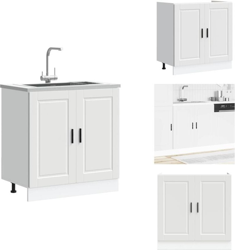 Spülenunterschrank Porto Weiß 80x46x81,5 cm Holzwerkstoff - Spülenunterschrank - Spülenunterschränke - Küchenunterschran...