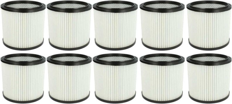 10x Faltenfilter kompatibel mit Rowi 20 px 1.1 Staubsauger - Patronenfilter, Weiß - Vhbw