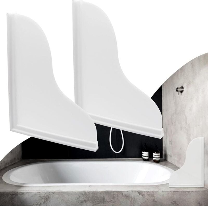 2er-Set großer Badewannen-Spritzschutz, wasserdicht und selbstklebend, hält Wasser in der Dusche oder Badewanne fern (we...