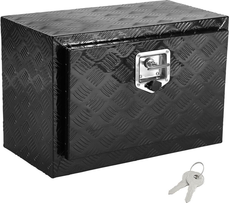 Unterboden-LKW-Box, 61 x 35,6 x 40,6 cm, robuste Werkzeugkiste aus Aluminium mit Diamantplatte, Schloss und Schlüssel, w...
